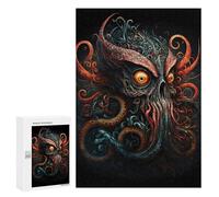 300 PCS Jigsaws for Teenagerss Octopus Skull Artwork Puzzle for Adults Relaxing Games Enhance Memory Gifts for Friends And Family 300 PCS