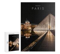 300 PCS Jigsaws for Teenagerss Parisian Pyramid Reflections Jigsaw Puzzle Relaxing Games Difficult Challenge Challenging To Complete 300 PCS