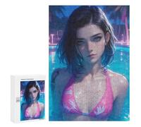 300 PCS Jigsaws for Teenagerss Pool Anime Bikini Girl Jigsaw for Teenagerss Stress Reliever Every Piece Is Unique - Deal As Gifts for The Whole Family 300 PCS
