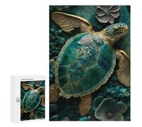 300 PCS Jigsaws for Teenagerss Puzzle Abstract Turtle Kintsugi Puzzle for Adults Family Games A Work of Art Parent-child Interaction 300 PCS