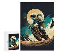 300 PCS Jigsaws for Teenagerss Puzzle Astronaut on Motorcycle Adult Jigsaw Puzzle Toy Wall Decor But Fun And Humorous Parent-child Interaction 300 PCS