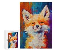 300 PCS Jigsaws for Teenagerss Puzzle Blissful Cute Fox Jigsaws for Adults Hands-on Game Pattern Assembly Unique Gifts for Birthday And Christmas 300 PCS