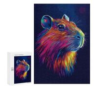300 PCS Jigsaws for Teenagerss Puzzle Capybara Rainbow Portrait Jigsaws for Adults Relax Games Improve Memory Unique Gifts for Birthday And Christmas 300 PCS