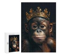 300 PCS Jigsaws for Teenagerss Puzzle Chimpanzee Cute King Jigsaws for Adults Hands-on Game Pattern Assembly Unique Gifts for Birthday And Christmas 300 PCS