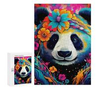 300 PCS Jigsaws for Teenagerss Puzzle Colorful Floral Panda Puzzle for Adults Hands-on Game Difficult Hard Parent-child Interaction 300 PCS