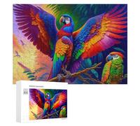 300 PCS Jigsaws for Teenagerss Puzzle Colorful Macaws in Amazon Rainforest Puzzle for Adults Hands-on Game Difficult Hard Parent-child Interaction 300 PCS