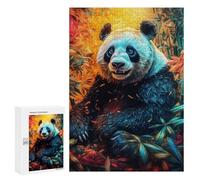 300 PCS Jigsaws for Teenagerss Puzzle Colorful Panda in Nature Puzzle for Adults Hands-on Game Difficult Hard Parent-child Interaction 300 PCS
