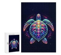 300 PCS Jigsaws for Teenagerss Puzzle Colorful Sea Turtle Adult Jigsaw Puzzle Relaxing Games Pattern Assembly Parent-child Interaction 300 PCS