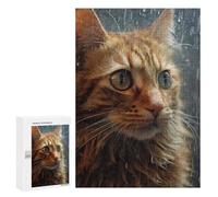 300 PCS Jigsaws for Teenagerss Puzzle Cute Wet Cat Jigsaws for Adults Hands-on Game Pattern Assembly Unique Gifts for Birthday And Christmas 300 PCS