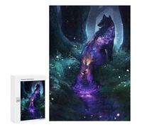 300 PCS Jigsaws for Teenagerss Puzzle Enchanted Forest Wolf Spirit Adult Jigsaw Puzzle Relaxing Games Pattern Assembly Parent-child Interaction 300 PCS