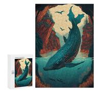 300 PCS Jigsaws for Teenagerss Puzzle Enchanted Kingdom Whale Puzzle for Adults Family Games A Work of Art Parent-child Interaction 300 PCS