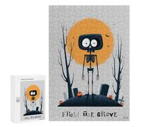 300 PCS Jigsaws for Teenagerss Puzzle From The Grave - Cute Skeleton Halloween Art Puzzle for Adults Family Games A Work of Art Parent-child Interaction 300 PCS