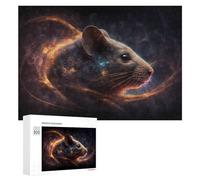 300 PCS Jigsaws for Teenagerss Puzzle Galactic Mouse Cosmic Artwork Puzzle for Adults Hands-on Game Difficult Hard Parent-child Interaction 300 PCS
