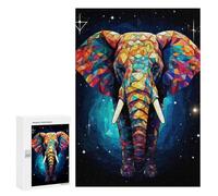 300 PCS Jigsaws for Teenagerss Puzzle Geometric Elephant Jigsaws for Adults Hands-on Game Pattern Assembly Unique Gifts for Birthday And Christmas 300 PCS