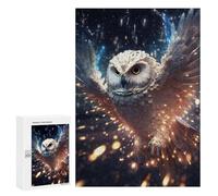300 PCS Jigsaws for Teenagerss Puzzle Glowing Snowy Owl Jigsaws for Adults Hands-on Game Pattern Assembly Unique Gifts for Birthday And Christmas 300 PCS