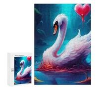 300 PCS Jigsaws for Teenagerss Puzzle Magical Swan with Heart Jigsaws for Adults Relax Games Improve Memory Unique Gifts for Birthday And Christmas 300 PCS