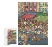 300 PCS Jigsaws for Teenagerss Puzzle Market Day Adventures Puzzle for Adults Hands-on Game Difficult Hard Parent-child Interaction 300 PCS