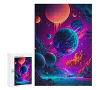 300 PCS Jigsaws for Teenagerss Puzzle Neon Galaxy Dreamscape Adult Jigsaw Puzzle Toy Wall Decor But Fun And Humorous Parent-child Interaction 300 PCS