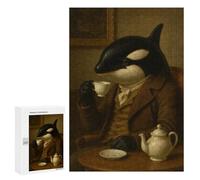 300 PCS Jigsaws for Teenagerss Puzzle Orca Gentleman Drinking Tea Adult Puzzles Relaxing Games Enhance Memory Parent-child Interaction 300 PCS