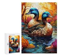300 PCS Jigsaws for Teenagerss Puzzle Peaceful Ducks Teenagers Puzzles Toy Wall Decor Perfect Decoration Unique Gifts for Birthday And Christmas 300 PCS