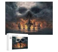 300 PCS Jigsaws for Teenagerss Puzzle Pirate Ship Battle Amidst Stormy Seas Puzzle for Adults Hands-on Game Difficult Hard Parent-child Interaction 300 PCS