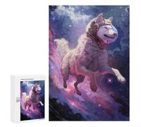 300 PCS Jigsaws for Teenagerss Puzzle Purple Space Dog Teenagers Puzzles Toy Wall Decor Perfect Decoration Unique Gifts for Birthday And Christmas 300 PCS