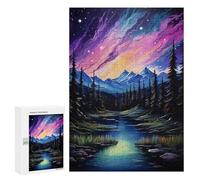 300 PCS Jigsaws for Teenagerss Puzzle Rocky Mountain Aurora Jigsaws for Adults Hands-on Game Pattern Assembly Unique Gifts for Birthday And Christmas 300 PCS