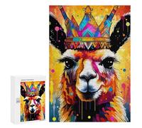 300 PCS Jigsaws for Teenagerss Puzzle Royal Llama Art Print Puzzle for Adults Hands-on Game Difficult Hard Parent-child Interaction 300 PCS
