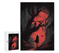 300 PCS Jigsaws for Teenagerss Puzzle Silhouette in A Haunting Forest Puzzle for Adults Hands-on Game Difficult Hard Parent-child Interaction 300 PCS