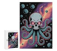 300 PCS Jigsaws for Teenagerss Puzzle Skull Octopus in Space Adult Puzzles Relaxing Games Enhance Memory Parent-child Interaction 300 PCS
