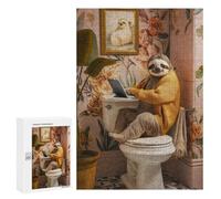 300 PCS Jigsaws for Teenagerss Puzzle Sloth Funny Toilet Laptop Jigsaws for Adults Hands-on Game Pattern Assembly Unique Gifts for Birthday And Christmas 300 PCS