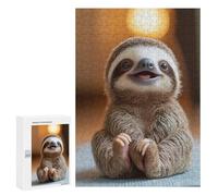 300 PCS Jigsaws for Teenagerss Puzzle Smiling Sloth Adult Jigsaw Puzzle Relaxing Games Pattern Assembly Parent-child Interaction 300 PCS