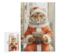 300 PCS Jigsaws for Teenagerss Puzzle Tiger Santa Claus Jigsaws for Adults Hands-on Game Pattern Assembly Unique Gifts for Birthday And Christmas 300 PCS
