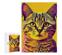 300 PCS Jigsaws for Teenagerss Puzzle Vibrant Cat Portrait -1 Puzzle for Adults Hands-on Game Difficult Hard Parent-child Interaction 300 PCS