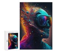 300 PCS Jigsaws for Teenagerss Puzzle Vibrant Cosmic Goggles Adult Jigsaw Puzzle Relaxing Games Pattern Assembly Parent-child Interaction 300 PCS