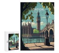 300 PCS Jigsaws for Teenagerss Puzzle Visit to London Jigsaws for Adults Relax Games Improve Memory Unique Gifts for Birthday And Christmas 300 PCS