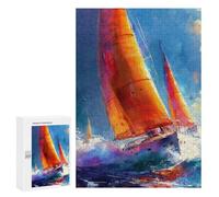 300 PCS Jigsaws for Teenagerss Puzzle Yacht Boat Racing 1 Jigsaws for Adults Hands-on Game Pattern Assembly Unique Gifts for Birthday And Christmas 300 PCS