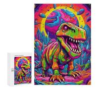 300 PCS Jigsaws for Teenagerss Rainbow Dinosaur Fantasy Landscape Jigsaw Puzzle Relaxing Games Difficult Challenge Challenging To Complete 300 PCS