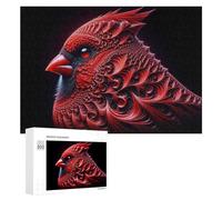 300 PCS Jigsaws for Teenagerss Red Cardinal Bird Artwork Jigsaw Puzzle Relaxing Games Difficult Challenge Challenging To Complete 300 PCS