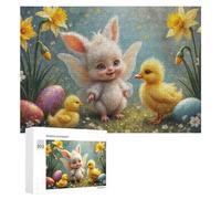 300 PCS Jigsaws for Teenagerss Spring Fantasy Cute Bunny with Ducklings Jigsaw Puzzle Relaxing Games Difficult Challenge Challenging To Complete 300 PCS