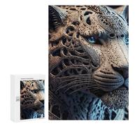 300 PCS Jigsaws for Teenagerss Steampunk Leopard Sculpture Jigsaw Puzzle Relaxing Games Difficult Challenge Challenging To Complete 300 PCS