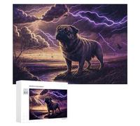 300 PCS Jigsaws for Teenagerss Thunderstorm Pug Adventure -7 Puzzle for Adults Toy Wall Decor A Work of Art Birthday Present, Gifts, 300 PCS