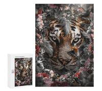 300 PCS Jigsaws for Teenagerss Tiger Amidst Flowers Jigsaw Puzzle Relaxing Games Difficult Challenge Challenging To Complete 300 PCS
