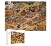 300 PCS Jigsaws for Teenagerss Whimsical Hillside Village Scene Jigsaw Puzzle Relaxing Games Difficult Challenge Challenging To Complete 300 PCS