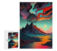 300 PCS Jigsaws for Teenagerss Whimsical Sunset Landscape -2 Puzzle for Adults Anti-Stress Toys Difficult Hard Birthday Present, Gifts, 300 PCS