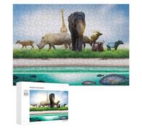 300 PCS Jigsaws for Teenagerss Wildlife Gathering by The Water's Edge Jigsaw Puzzle Relaxing Games Difficult Challenge Challenging To Complete 300 PCS