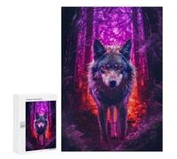 300 PCS Jigsaws for Teenagerss Wolf Dark Forest Jigsaw for Teenagerss Stress Reliever Every Piece Is Unique - Deal As Gifts for The Whole Family 300 PCS