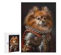 300 PCS Jigsaws Medieval Knight Dog Armor Costume-1 Jigsaws for Adults Puzzle Hand Speed Race Help The Brain Exercise Beautiful Design Game 300 PCS