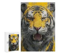 300 PCS Jigsaws Tiger Roar Art Print Jigsaws for Adults Puzzle Hand Speed Race Help The Brain Exercise Beautiful Design Game 300 PCS