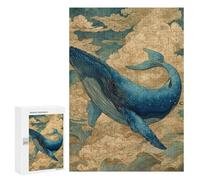 300 PCS Jigsaws Whale Clouds Ocean Artwork Jigsaws for Adults Puzzle Hand Speed Race Help The Brain Exercise Beautiful Design Game 300 PCS